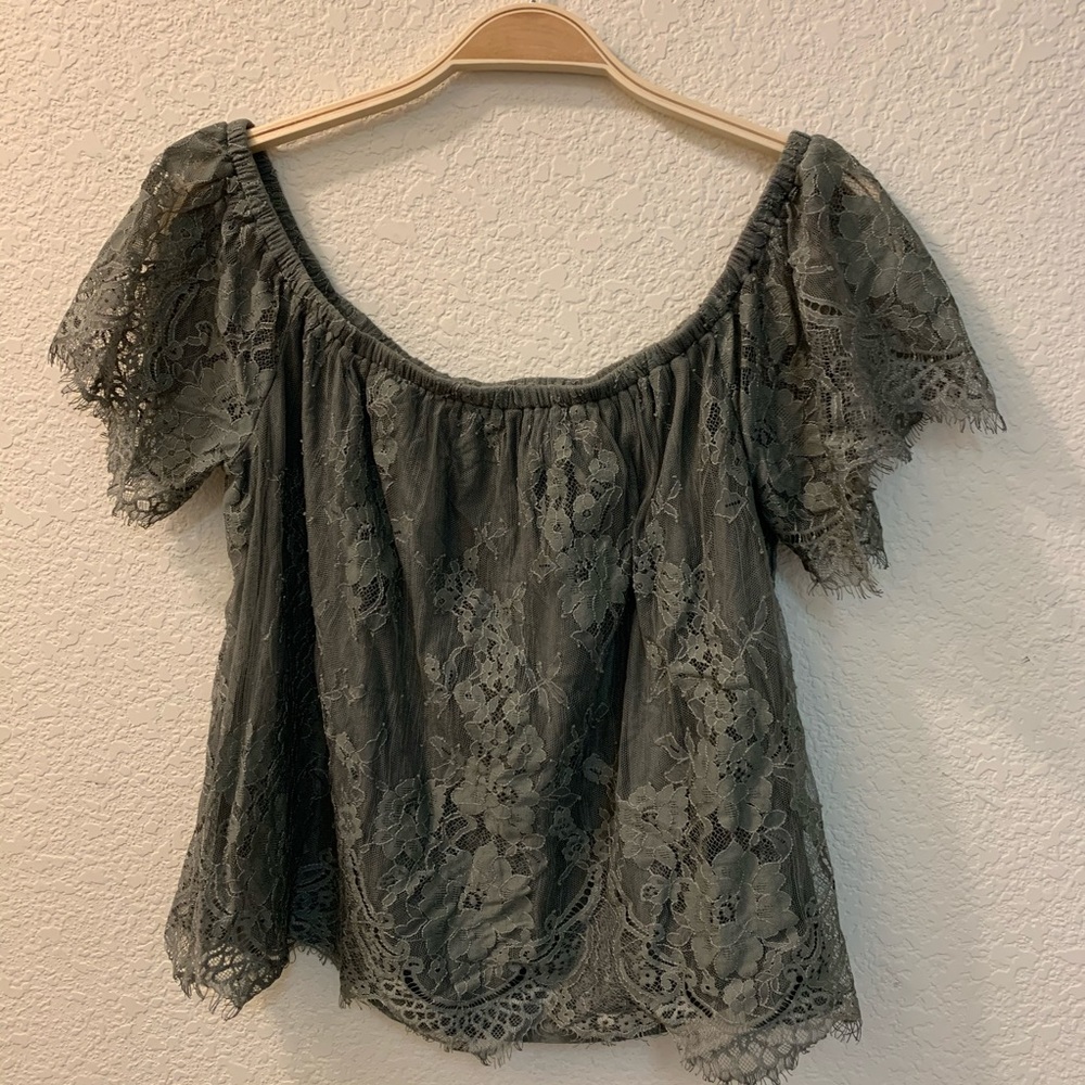 American Eagle Women’s Lace Overlay Top.